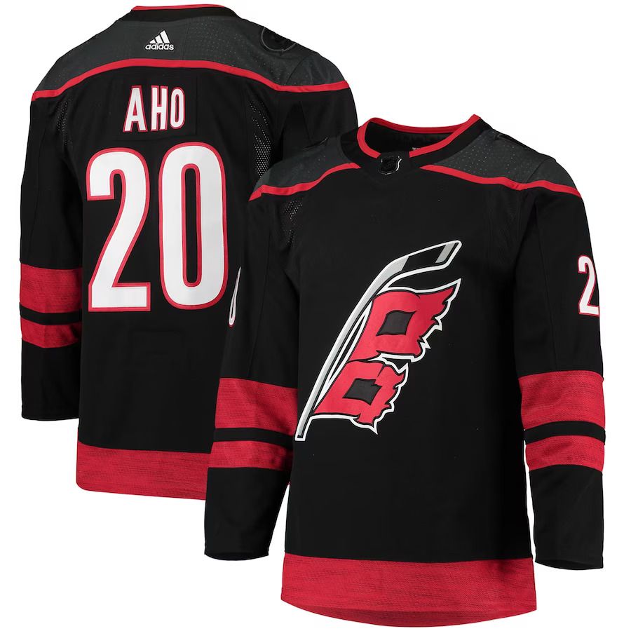 Men Carolina Hurricanes 20 Sebastian Aho adidas Black Alternate Primegreen Authentic Pro Player NHL Jersey